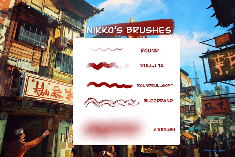 Nikko笔刷预览-Procraete