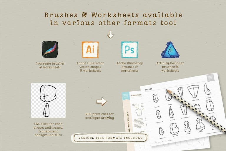 procreate卡通角色辅助线-兼容多种软件