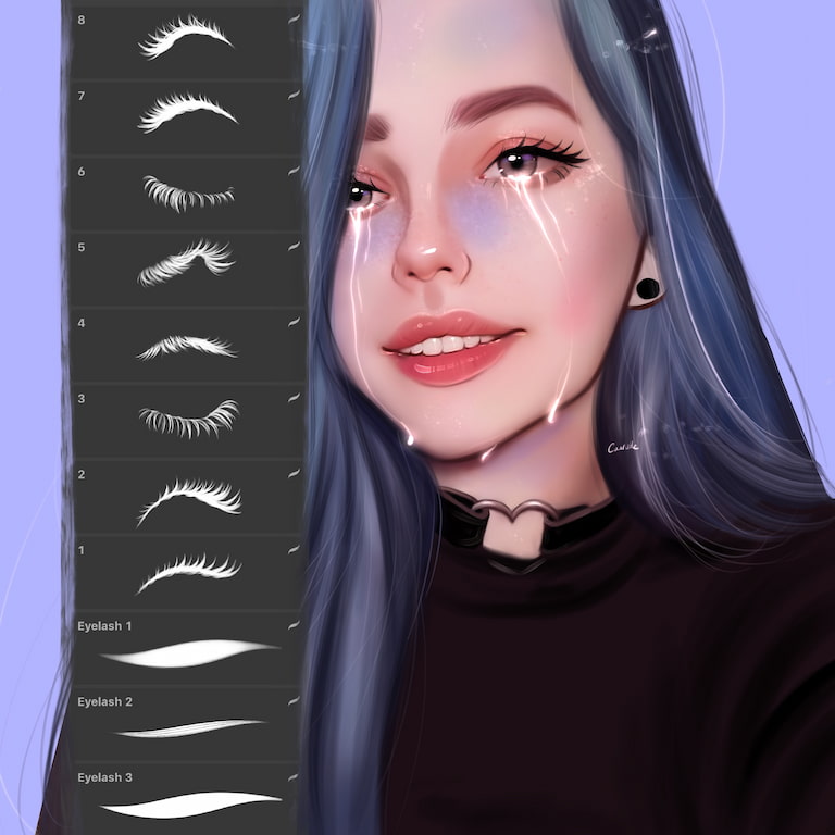 Caurlette睫毛笔刷-Procreate