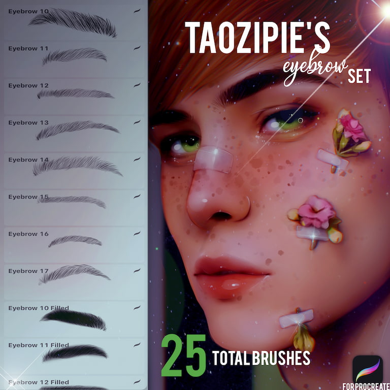 Taozipie眉毛笔刷-Procreate