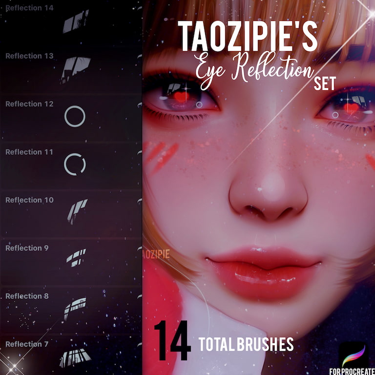 Taozipie眼睛映像笔刷-Procreate
