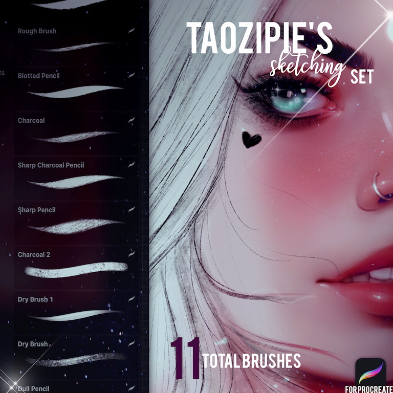 Taozipie素描笔刷-procreate
