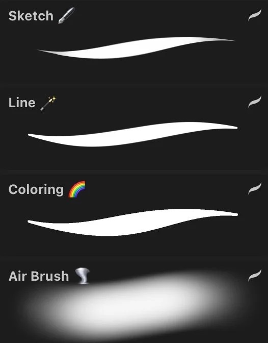 Procreate基础笔刷预览
