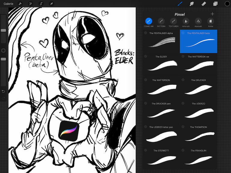 Procreate漫画墨水笔刷套装
