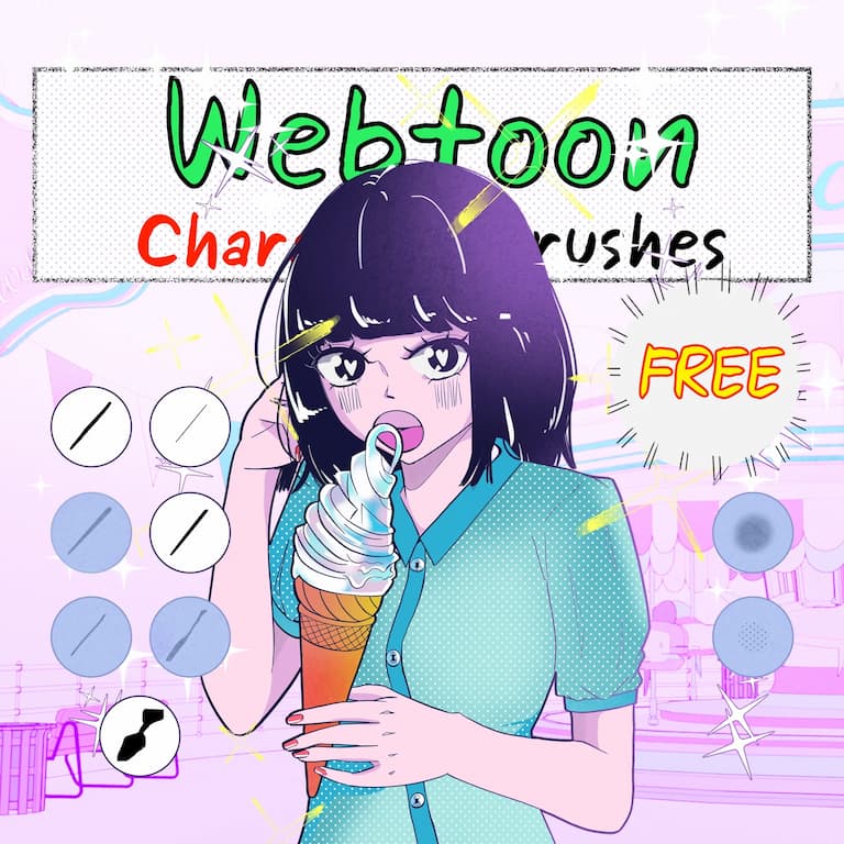网络漫画人物角色笔刷-procreate