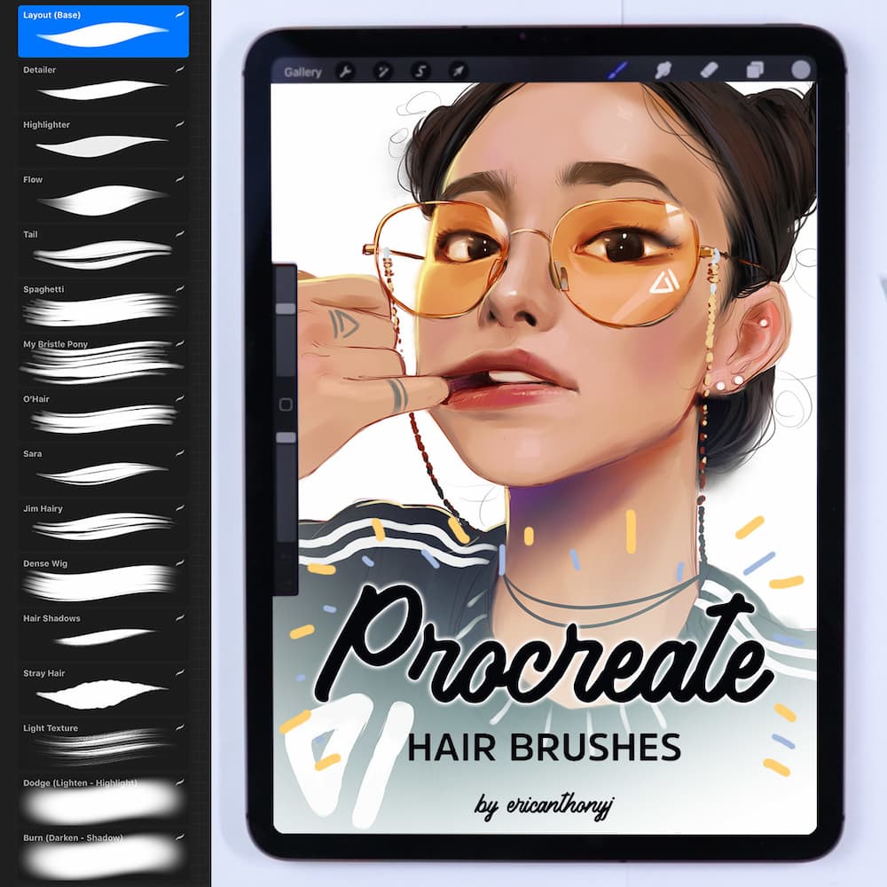 Procreate头发笔刷组