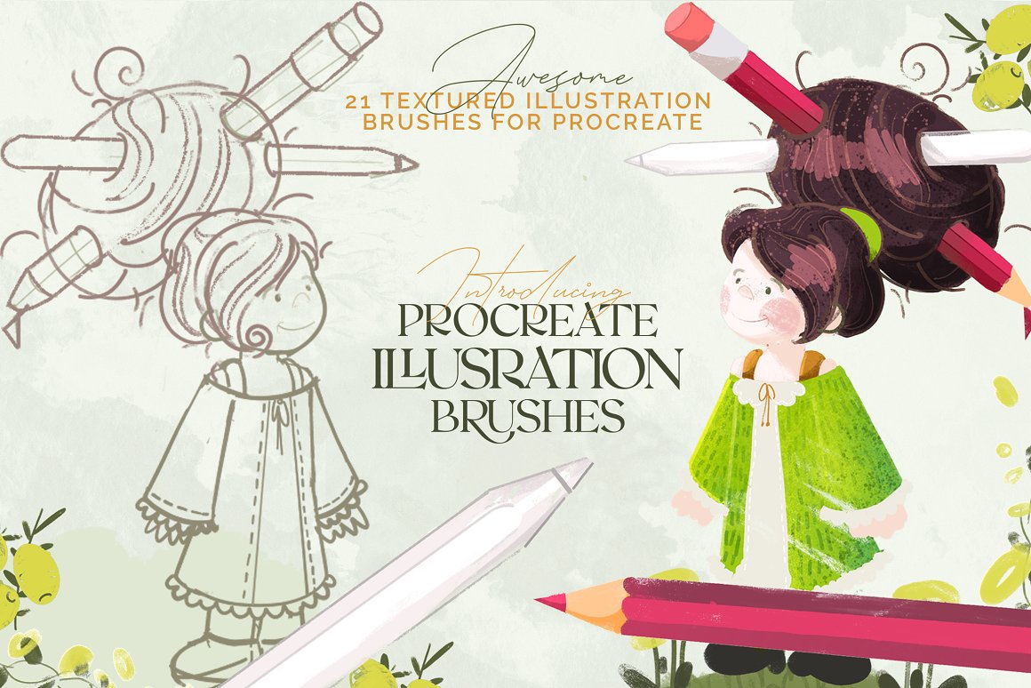 procreate儿童插画笔刷